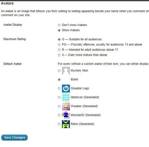 How To Increase WordPress Speed 16 gravatar default avatar settings wordpress