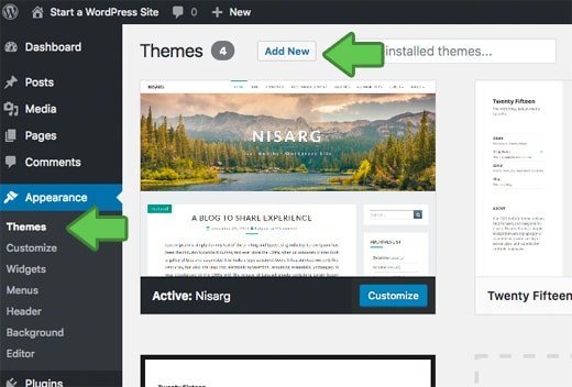 How To Start A WordPress Blog 12 Appreance Themes
