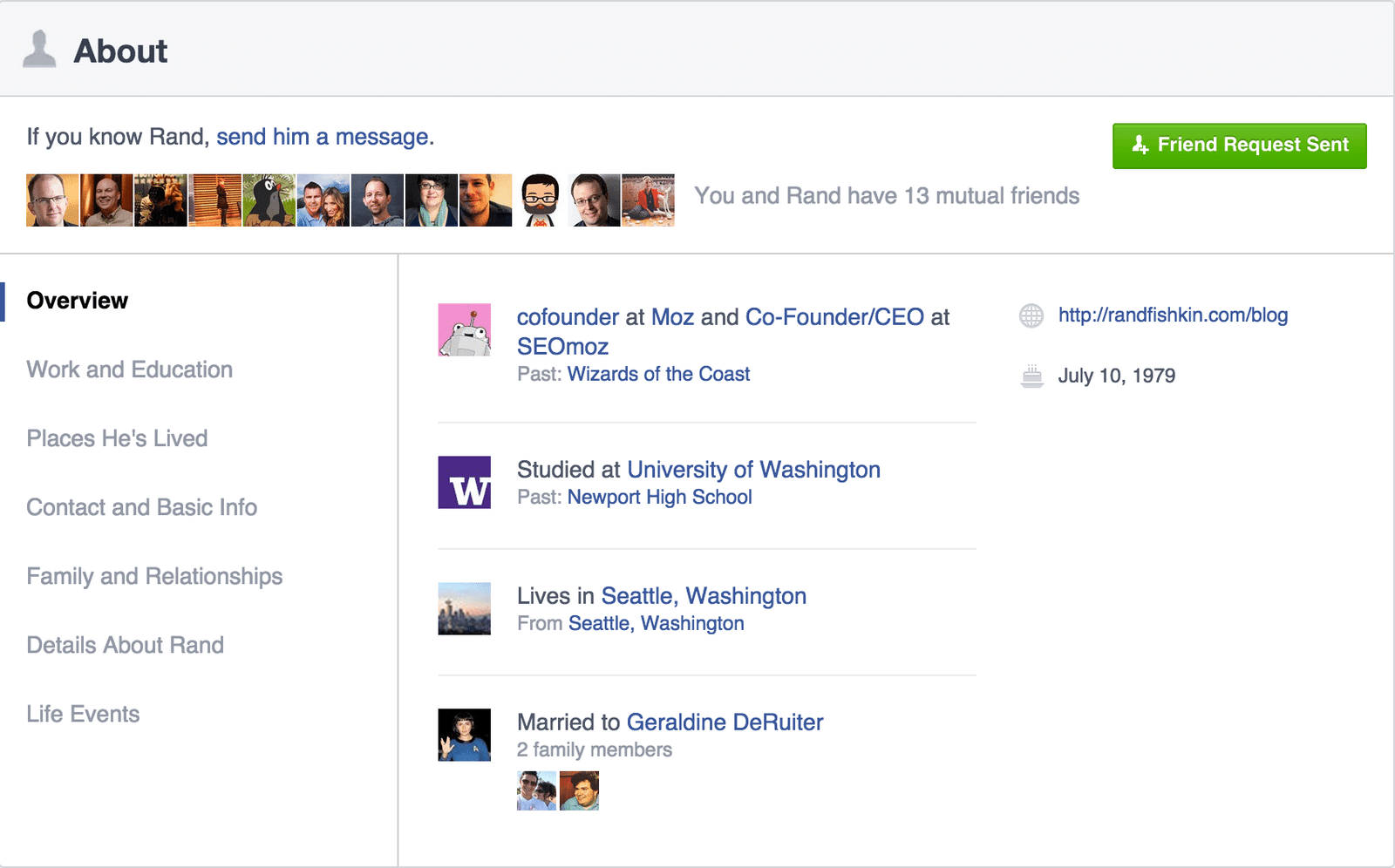 Beginner Link Building Guide 11 facebook profile about contact info link