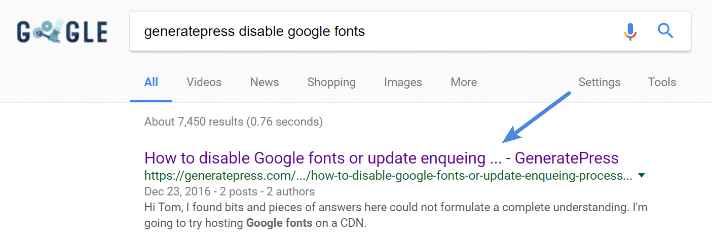 GeneratePress Review : The Perfect Lightweight Theme 5 generatepress disable google fonts