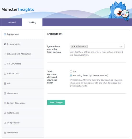 Monsterinsights Review : Popular WordPress Google Analytics Plugin 7 monsterinsights tracking settings